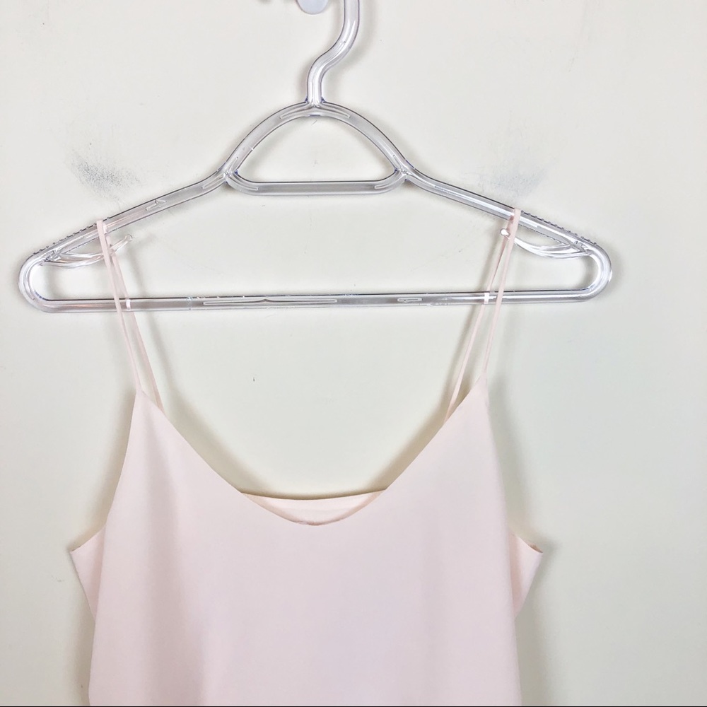 Everlane Double Lined Silk V-Neck Cami Pale Pink - Picture 3 of 7